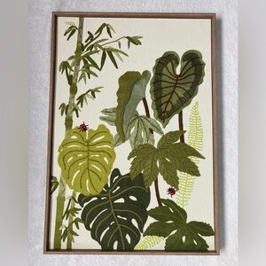 Tropical Leaf Embroidery Wall Art